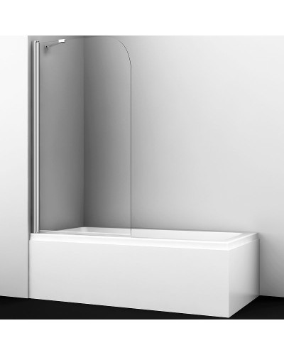 Шторка на ванну WasserKRAFT Leine 80 35P01-80Fixed профиль Хром стекло прозрачное