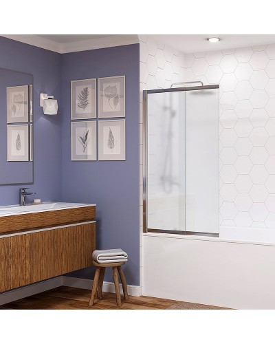 Шторка на ванну WasserKRAFT Main 80 L 41S02-100LM профиль Хром стекло матовое