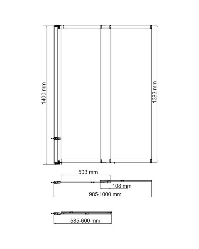 Шторка на ванну WasserKRAFT Main 80 L 41S02-100LM профиль Хром стекло матовое