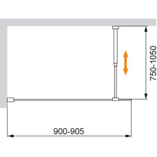 Шторка на ванну Cezares Liberta 90 LIBERTA-V-1-90/155-C-NERO профиль Черный матовый стекло прозрачное