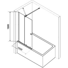 Шторка на ванну RGW Screens SC-46 100х150 06114610-11 профиль Хром стекло прозрачное
