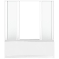 Шторка на ванну Bas Ахин/Атланта/Мальта/Индика/Нептун 170 ШТ00065 профиль Белый стекло прозрачное