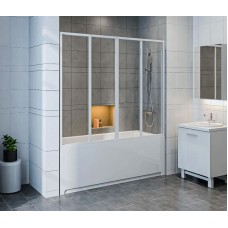 Шторка на ванну Bas Ахин/Атланта/Мальта/Индика/Нептун 170 ШТ00065 профиль Белый стекло прозрачное