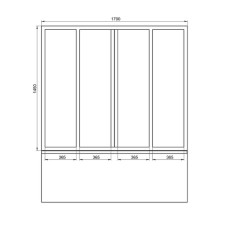 Шторка на ванну Bas Ахин/Атланта/Мальта/Индика/Нептун 170 ШТ00065 профиль Белый стекло прозрачное