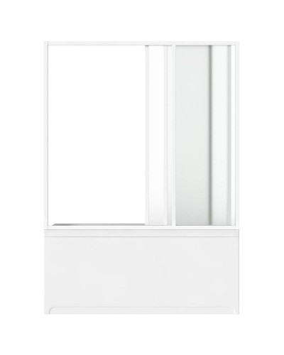 Шторка на ванну Bas Бриз/Верона/Ибица 150 ШТ00066 профиль Белый стекло прозрачное