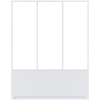 Шторка на ванну Bas Тесса 140 ШТ00070 профиль Белый стекло прозрачное