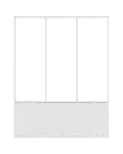 Шторка на ванну Bas Тесса 140 ШТ00070 профиль Белый стекло прозрачное