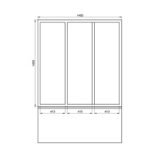Шторка на ванну Bas Тесса 140 ШТ00070 профиль Белый стекло прозрачное