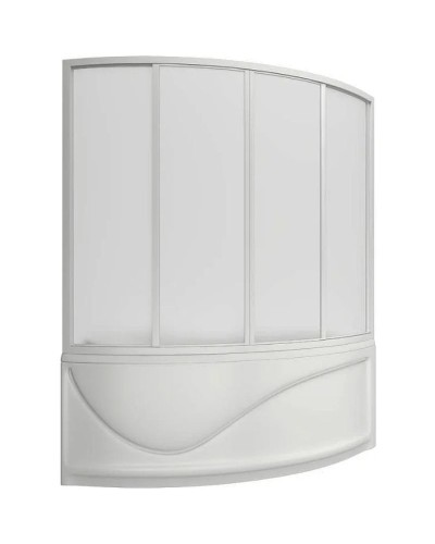 Шторка на ванну Bas Николь 170 ШТ00035 профиль Белый пластик Вотер