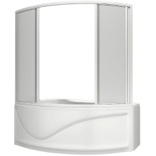 Шторка на ванну Bas Николь 170 ШТ00035 профиль Белый пластик Вотер