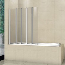 Шторка на ванну Cezares Pratico 120 PRATICO-V-5-120/140-C-Cr профиль Хром стекло прозрачное