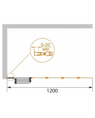 Шторка на ванну Cezares Pratico 120 PRATICO-V-5-120/140-C-Cr профиль Хром стекло прозрачное
