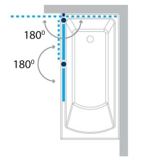 Шторка на ванну Koller Pool Waterfall Line 115 L QP97 профиль Хром стекло рифленое