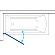 Шторка на ванну Koller Pool Waterfall Line 75 L QP93 профиль Хром стекло прозрачное