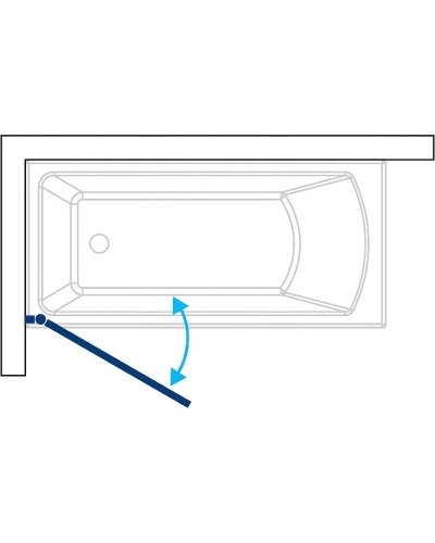 Шторка на ванну Koller Pool Waterfall Line 75 L QP93 профиль Хром стекло прозрачное