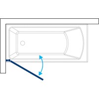 Шторка на ванну Koller Pool Waterfall Line 75 L QP93 профиль Хром стекло рифленое