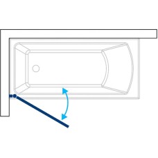 Шторка на ванну Koller Pool Waterfall Line 75 L QP93 профиль Хром стекло рифленое
