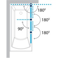 Шторка на ванну Koller Pool Waterfall Line 150 R QP96 профиль Хром стекло рифленое