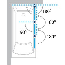 Шторка на ванну Koller Pool Waterfall Line 150 R QP96 профиль Хром стекло рифленое
