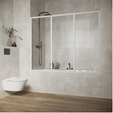 Шторка на ванну Creto Avalon 3.0 150 SH00066 профиль Белый стекло прозрачное