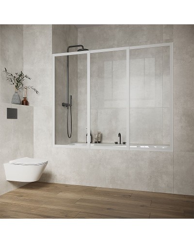 Шторка на ванну Creto Avalon 8.0 180 SH00071 профиль Белый стекло прозрачное