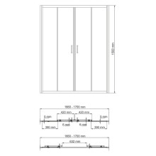 Шторка для ванны 170 см WasserKRAFT Amper 29S02-170 прозрачное