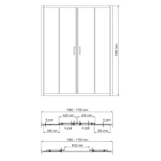 Шторка для ванны 170 см WasserKRAFT Amper 29S02-170 прозрачное