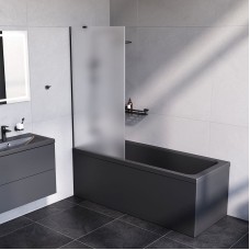 Шторка на ванну AM.PM Gem 80 W90BS-080-140BM профиль Черный матовый стекло матовое