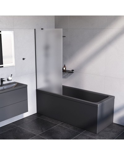 Шторка на ванну AM.PM Gem 80 W90BS-080-140BM профиль Черный матовый стекло матовое