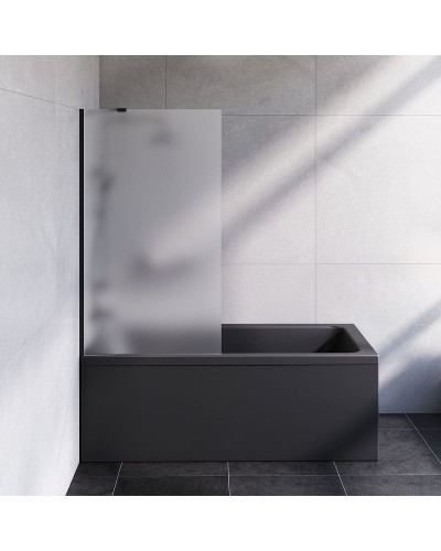 Шторка на ванну AM.PM Gem 80 W90BS-080-140BM профиль Черный матовый стекло матовое