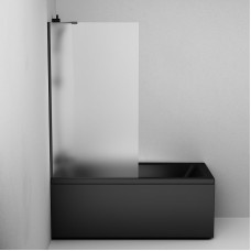 Шторка на ванну AM.PM Gem 80 W90BS-080-140BM профиль Черный матовый стекло матовое