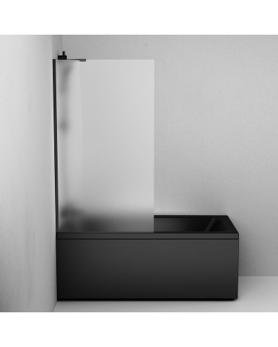 Шторка на ванну AM.PM Gem 80 W90BS-080-140BM профиль Черный матовый стекло матовое
