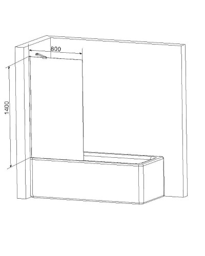 Шторка на ванну AM.PM Gem 80 W90BS-080-140BM профиль Черный матовый стекло матовое
