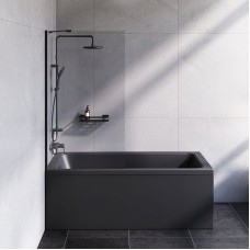 Шторка на ванну AM.PM Gem 80 W90BS-080-140BT профиль Черный матовый стекло прозрачное