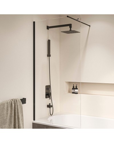 Шторка на ванну RGW Screens SC-050B 90х150 351105009-14 профиль Черный стекло прозрачное