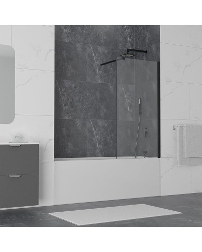 Шторка на ванну RGW Screens SC-051B 70х150 351105107-14 профиль Черный стекло прозрачное
