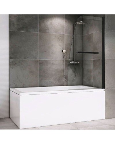 Шторка на ванну Abber Ewiges Wasser AG50080B профиль Черный стекло прозрачное