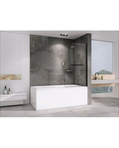 Шторка на ванну Abber Ewiges Wasser AG50080B профиль Черный стекло прозрачное