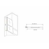 Шторка на ванну Abber Ewiges Wasser AG50080B профиль Черный стекло прозрачное
