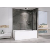 Шторка на ванну Abber Ewiges Wasser AG50100B профиль Черный стекло прозрачное