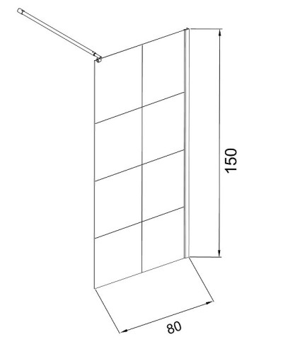 Шторка на ванну Grossman 80x150 GR-10580BLACK профиль Черный стекло прозрачное