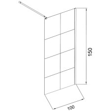 Шторка на ванну Grossman 100x150 GR-105100BLACK профиль Черный стекло прозрачное