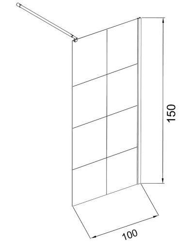 Шторка на ванну Grossman 100x150 GR-105100BLACK профиль Черный стекло прозрачное