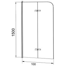 Шторка на ванну Grossman 100x150 GR-106100 профиль Хром стекло прозрачное