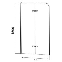 Шторка на ванну Grossman 110x150 GR-106110 профиль Хром стекло прозрачное