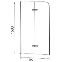 Шторка на ванну Grossman 100x150 GR-106100BLACK профиль Черный стекло прозрачное