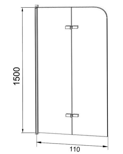 Шторка на ванну Grossman 110x150 GR-106110BLACK профиль Черный стекло прозрачное