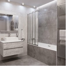 Шторка на ванну Grossman 80x140 GR-107 профиль Хром стекло прозрачное