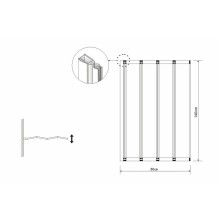 Шторка на ванну Grossman 80x140 GR-107 профиль Хром стекло прозрачное
