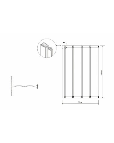 Шторка на ванну Grossman 80x140 GR-107 профиль Хром стекло прозрачное